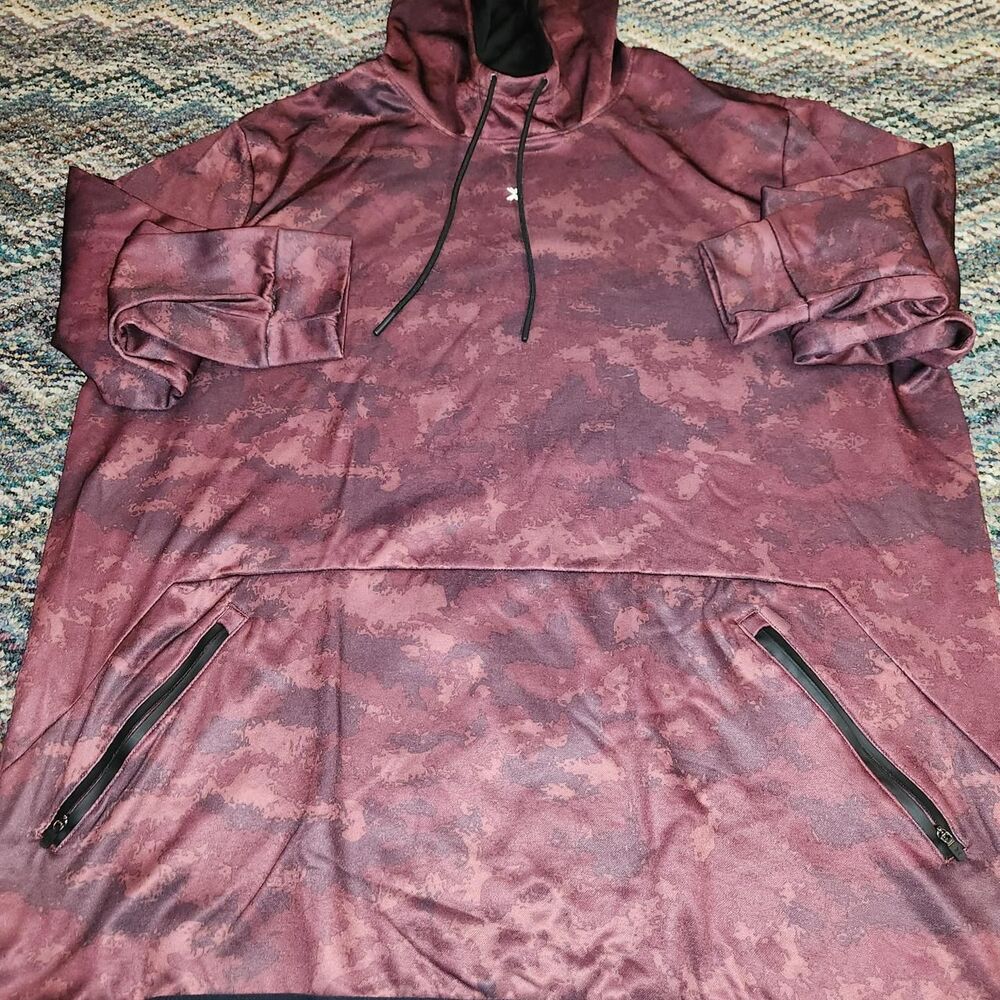 Xersion Men's Burgundy and Purple Hoodie